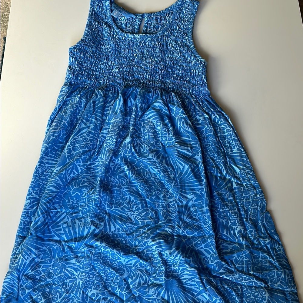Blue Scoop Neck Sleeveless Sundress - Picture 4 of 7